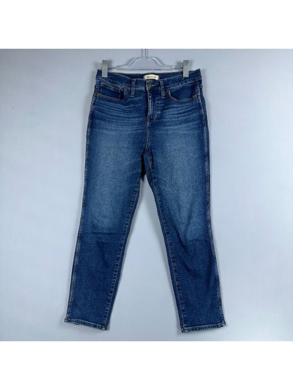 Madewell Stovepipe Jeans Size 29 Petite Straight Leg Mid Rise Blue Medium-Wash
